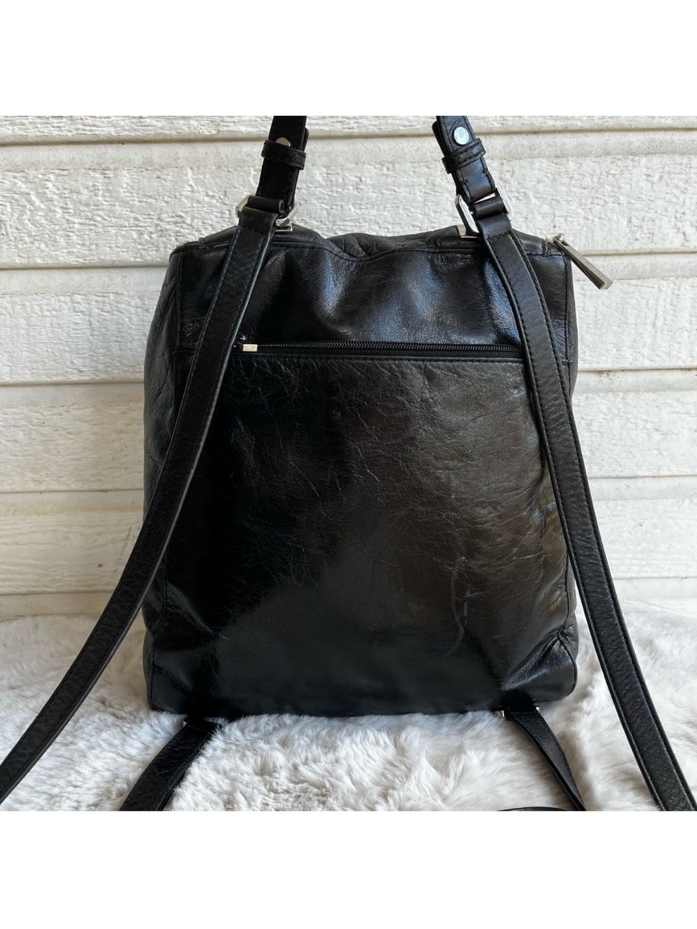MICHAEL KORS Lisbeth Sable Tribeca Quinn Backpack Shoulder Bag Black Leather - Picture 8 of 10